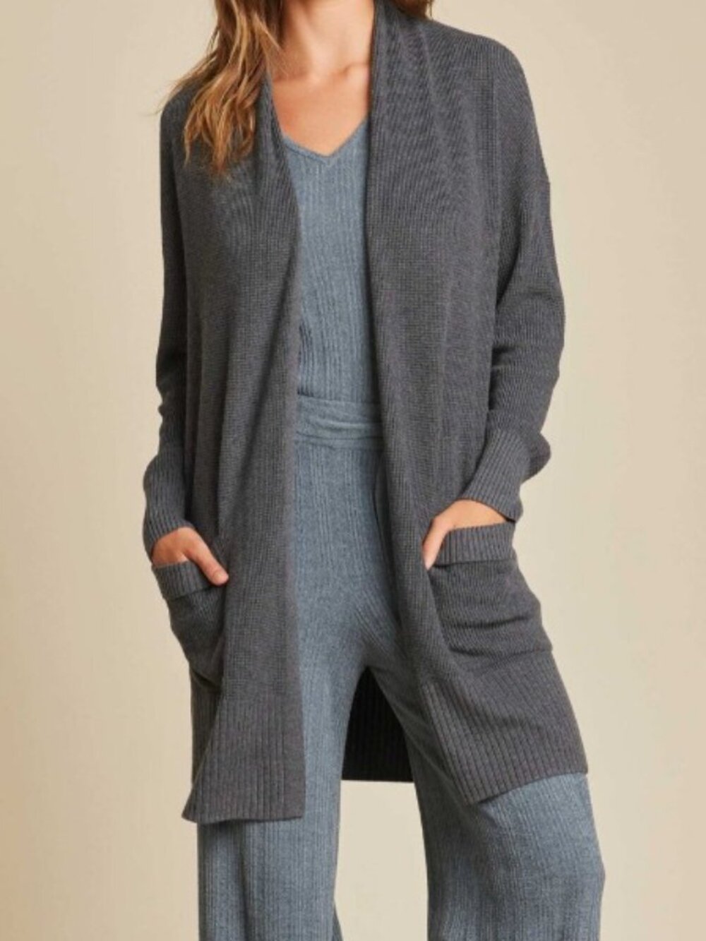 New with Tags!  Barefoot Dreams Luxeblend Waffle Knit Cardigan (high quality)